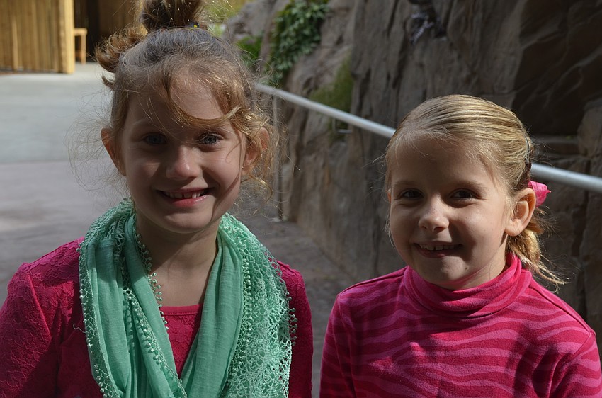 Ella Miller-White and Sienna Steiner like chimpanzees.