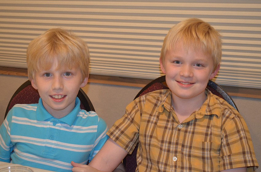 Caden and Halden Parker ate with their parents and grandparents