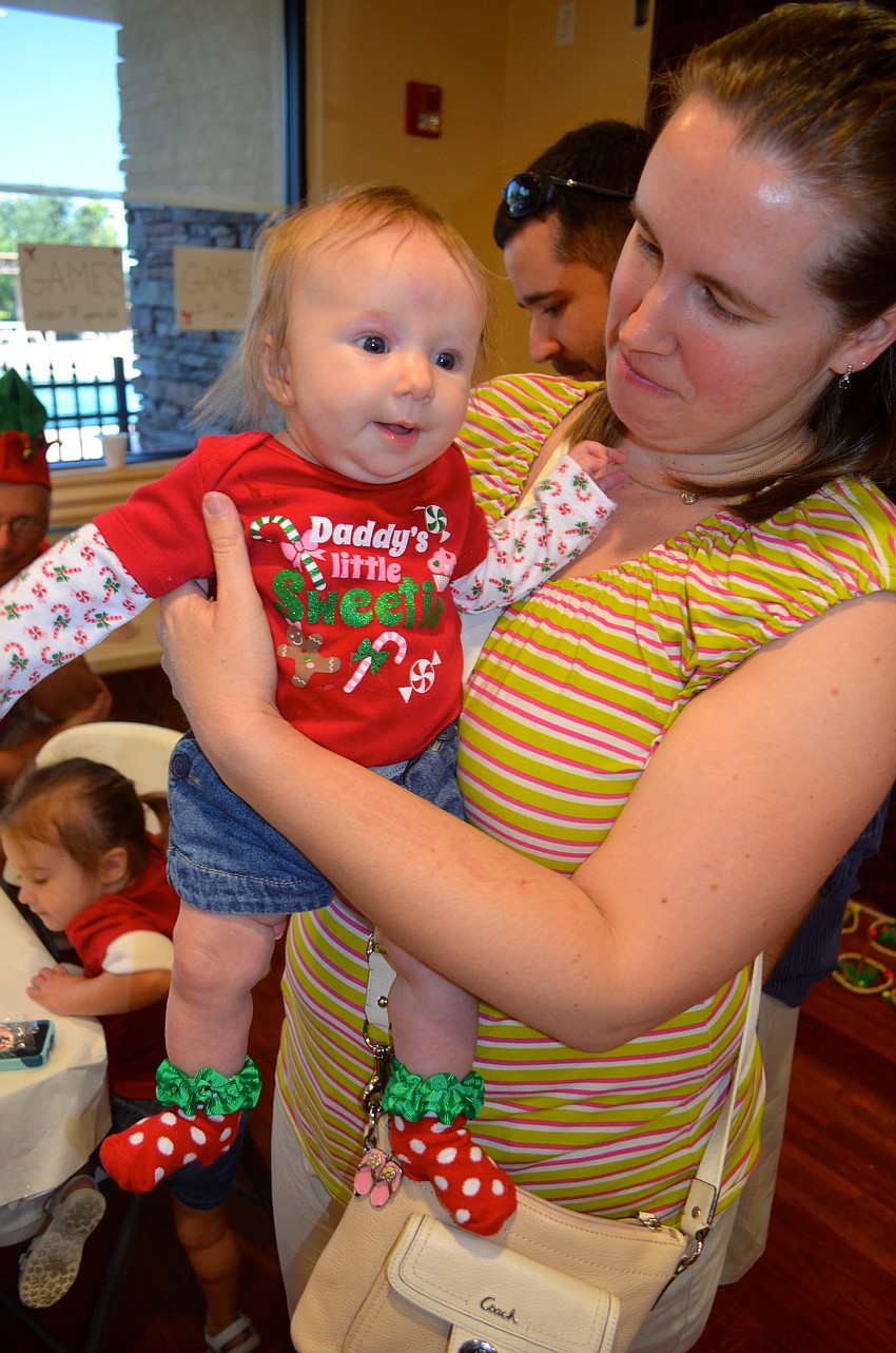 Audrey, 3 months, with mother, April Barrett.