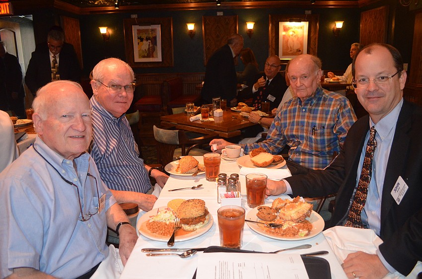 John Moore, Minton Tinsley, Rachard Field and Bill Lambrecht enjoy lunch.