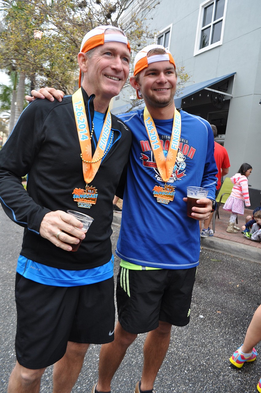 Ed Humphrey and David Pelletier relax after the race.