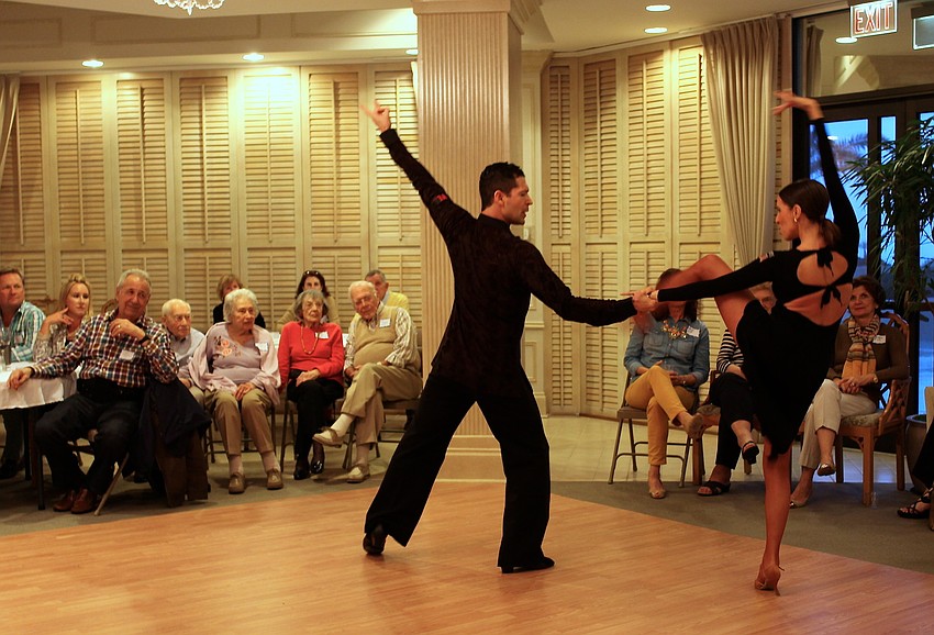 Luis PeÃ±a and Marina Gando entertain the crowd with a lively dance.