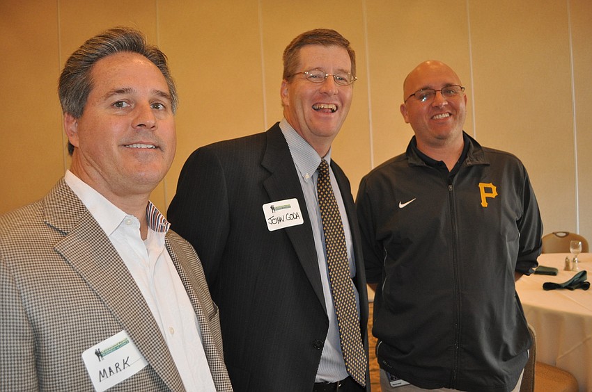 Mark Clark of Nepsis Capital Management, John Goda of RTI Insurance and Trevor Goody of the Pittsburgh Pirates