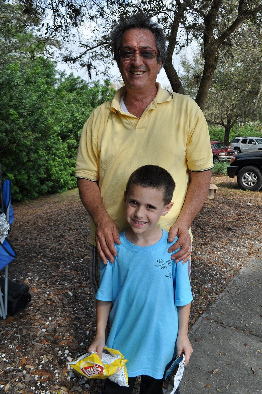 Frank Asaro grabs lunch with his grandson, Joey Tabbita, 6.