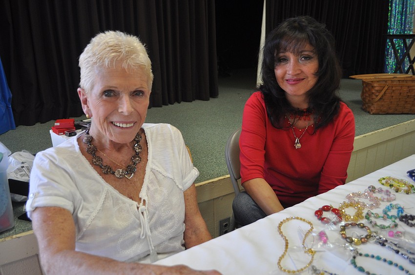 Carolynn Graslaub, a jewelry crafter, with Nohora Bowers