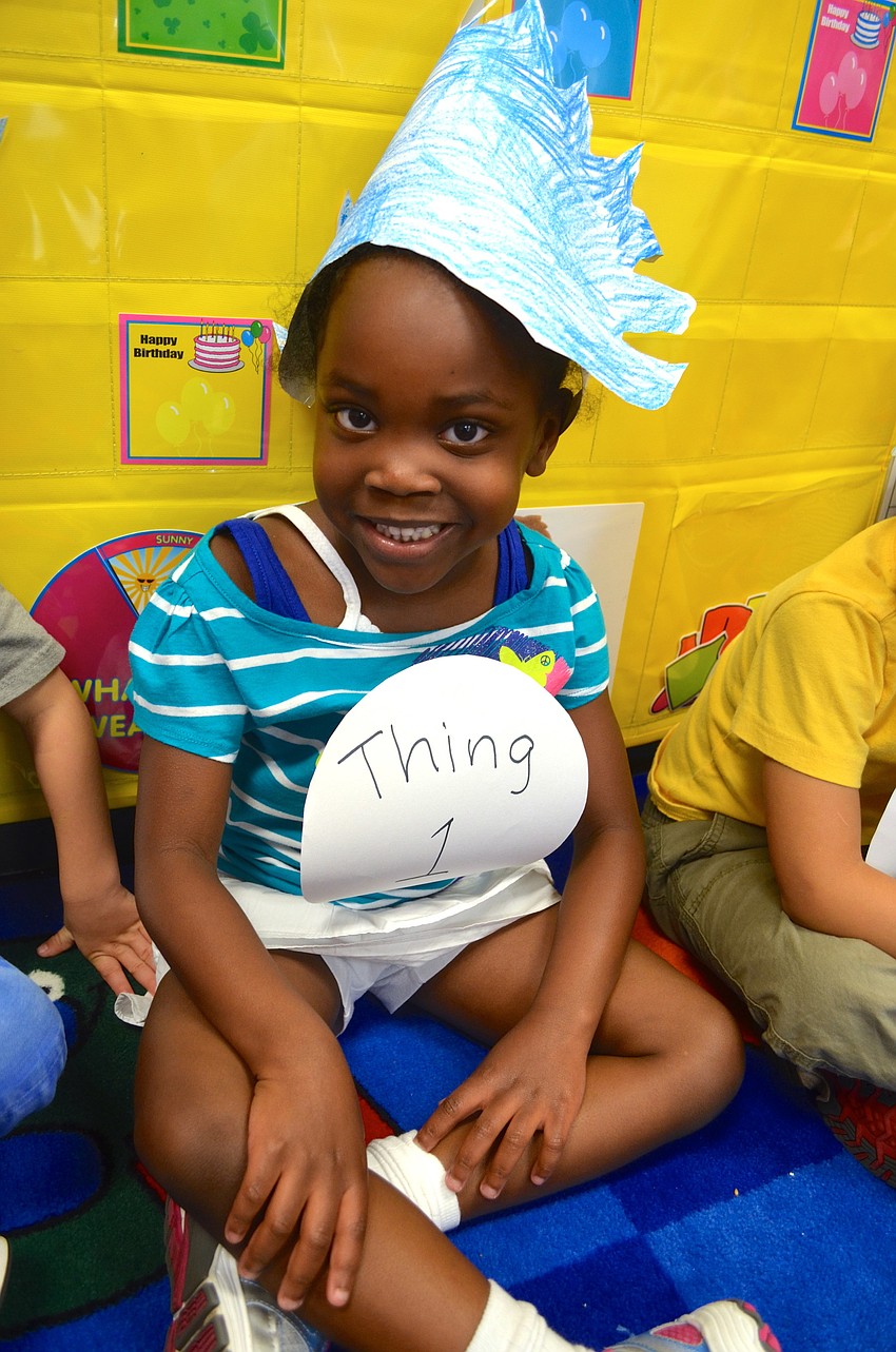 Averie Gaines, 5, enjoys story time.