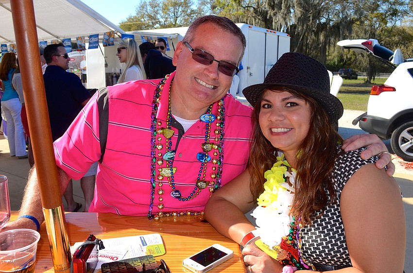 Creig and Annette McColl spend time together in the shade.