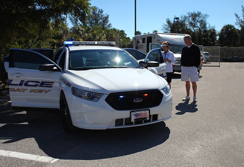 Linda and Rob Wright check out one of the townâ€™s new police cruisers.