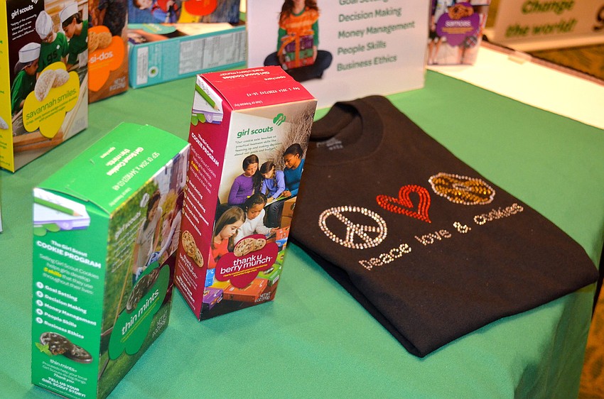 The Girl Scouts luncheon featured information booths, filled with cookies and T-shirts available for purchase.