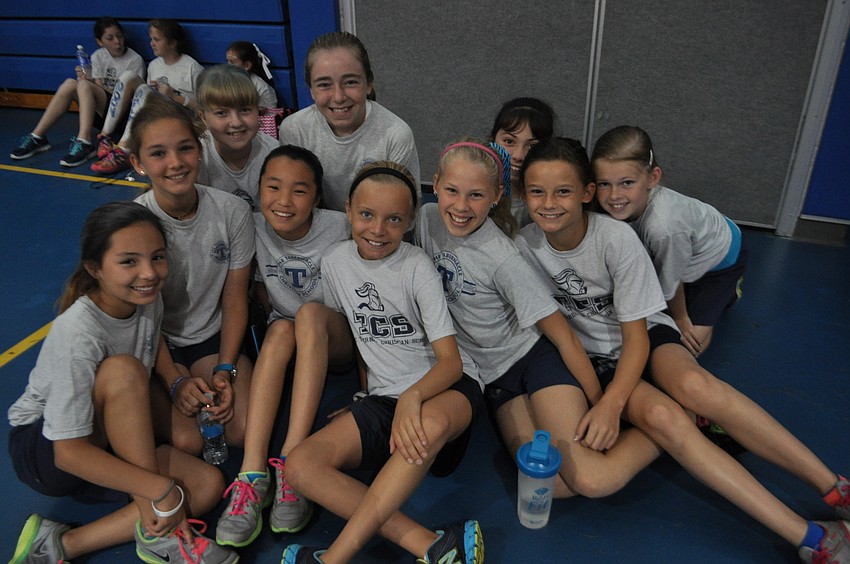 Students in Debbie Hegeman and Beth Schlabachâ€™s fifth-grade classes eagerly await their chance to compete in the obstacle course.