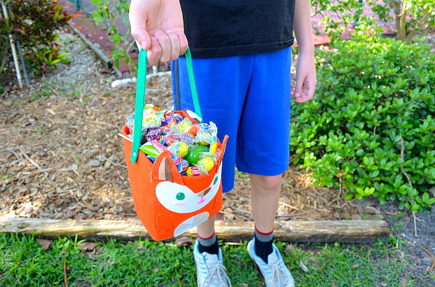 Sigurdur Mikael filled his Easter basket with treats.