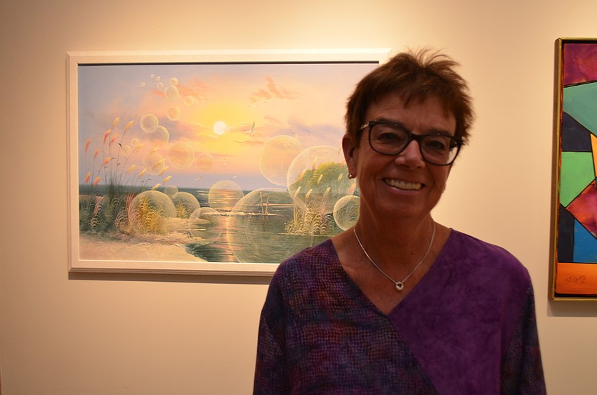 Meg Pierce with her piece 