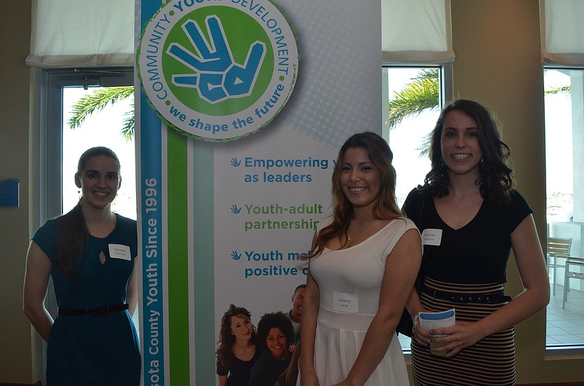 Sandra Waliczek recipient of the Karen Bogues Community Service Scholarship, Juliana Long recipient of the Dennis S. Silver Volunteer of the Year Award and Rachel Additon recipient of the Evie Anderson Memorial Civic Engagement Scholarship