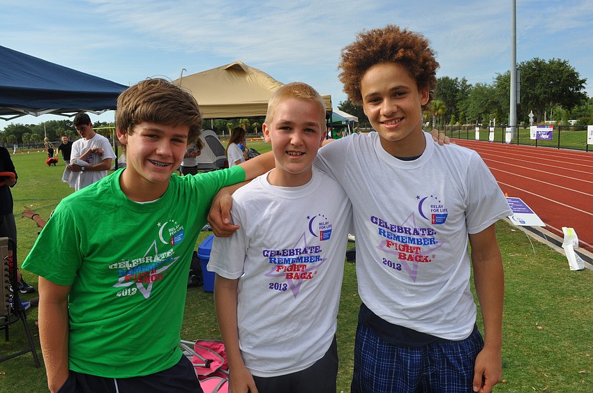 Out-of-Door seventh graders from The Dream Team: Ian Martin, Tabber Chadwick and Dakota Dickerson. The team raised $3,076.