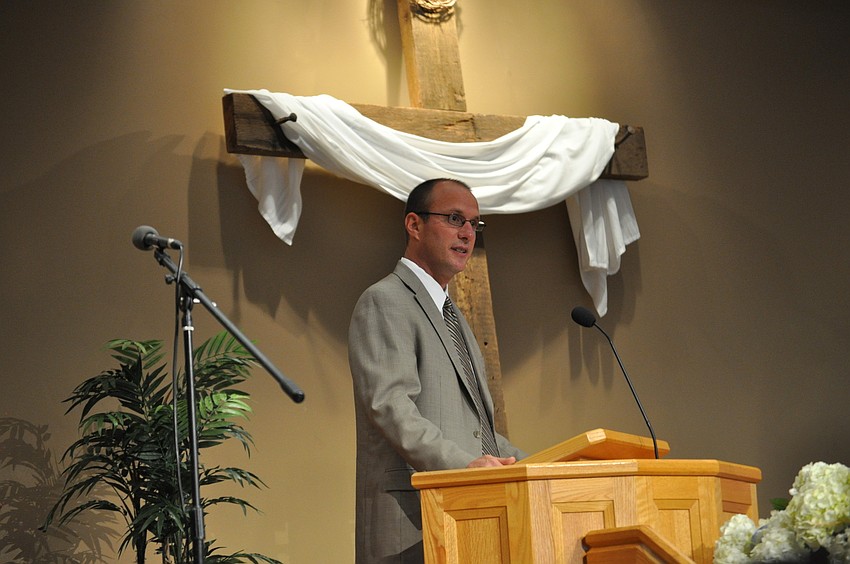 Sarasota Christian School Superintendent Jeffrey Shank delivered a speech.