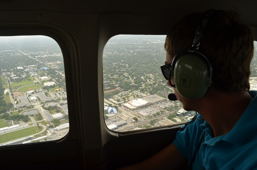 Nick Fenske, 17, looks out over Sarasota.