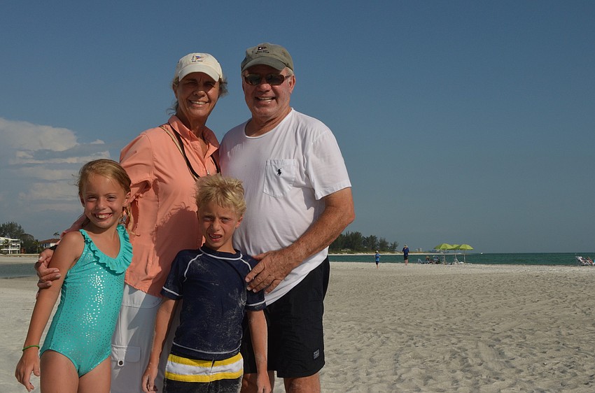 Phyllis and Harry Shapiro with their grandchildren Madeline and William Green