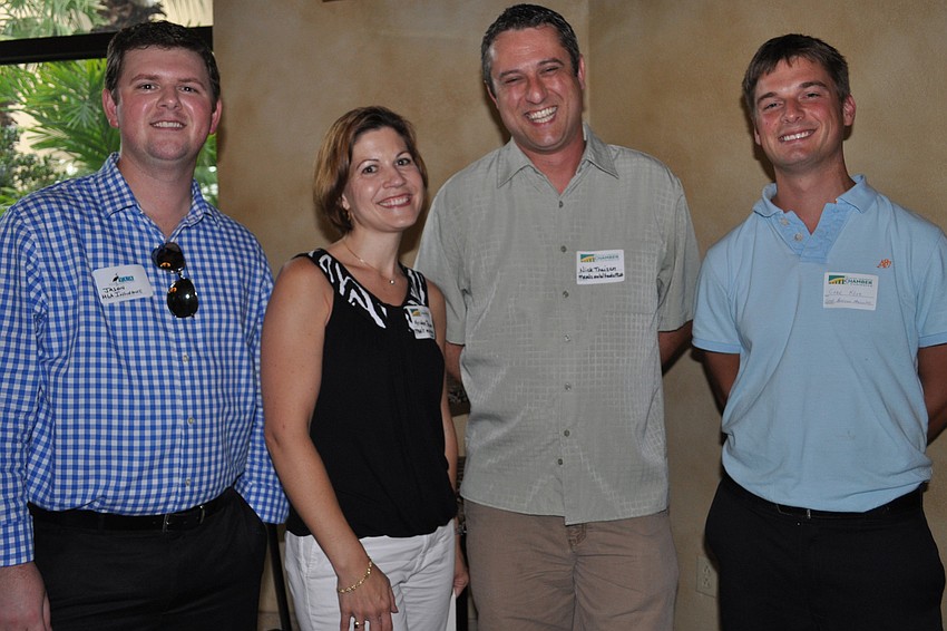 Jason Nestlerode, of MGA Insurance, with Kristen and Nick Theisen, of Meals on Wheels, and Cabe Kline, of Great American Opportunities