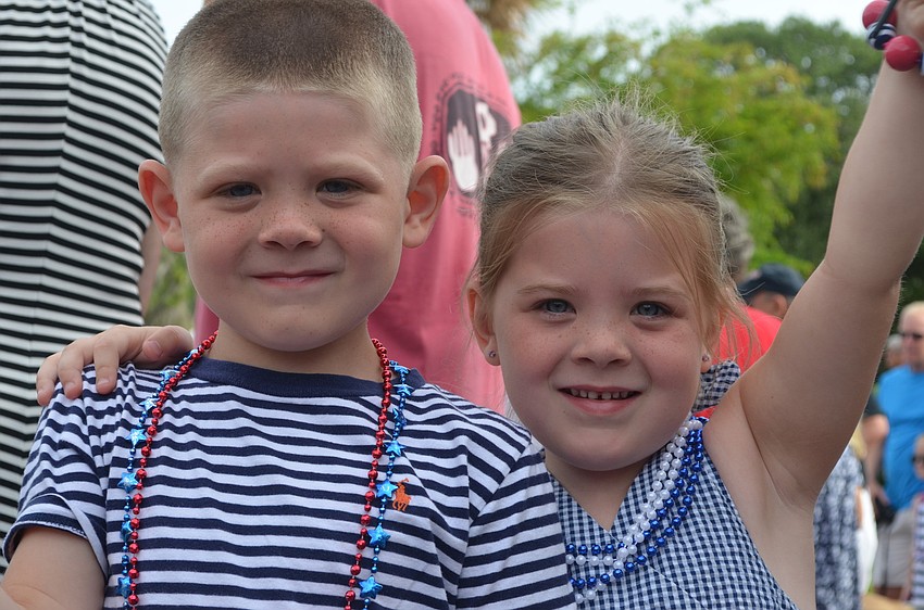 T.J. Ray, 5, and his sister Natalie, 4, enjoy the celebration at Freedom Fest.