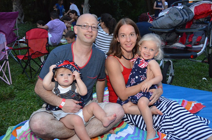 Parents David and Leanne Goldman celebrate their fourth anniversary with their two daugthers. Youngest Hazel Goldman and her older sister Hailey Goldman.
