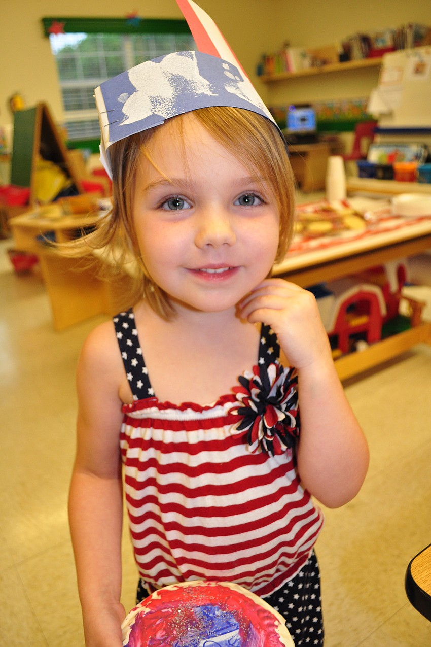 Luci Palmtag, 3, loves the day's patriotic theme.
