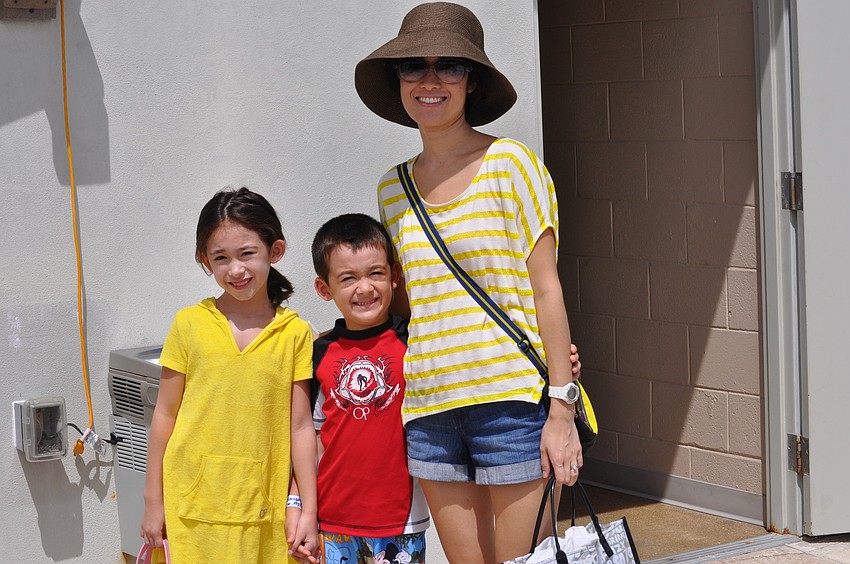 Mayumi Krupa with her children, Emily and Riyuto.