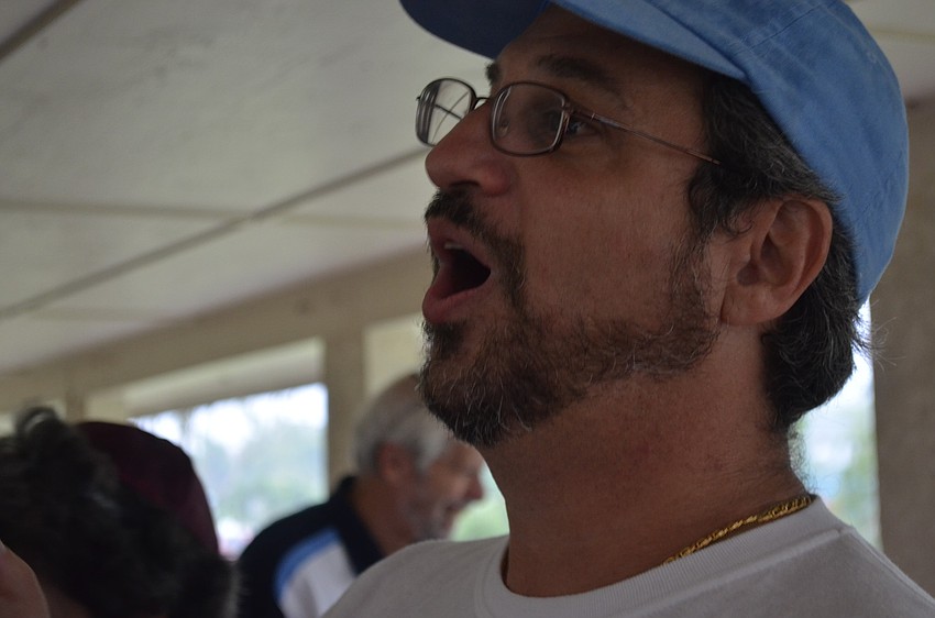 Hazzan Jeffrey Weber sings traditional songs during the Rosh Hashanah celebration.