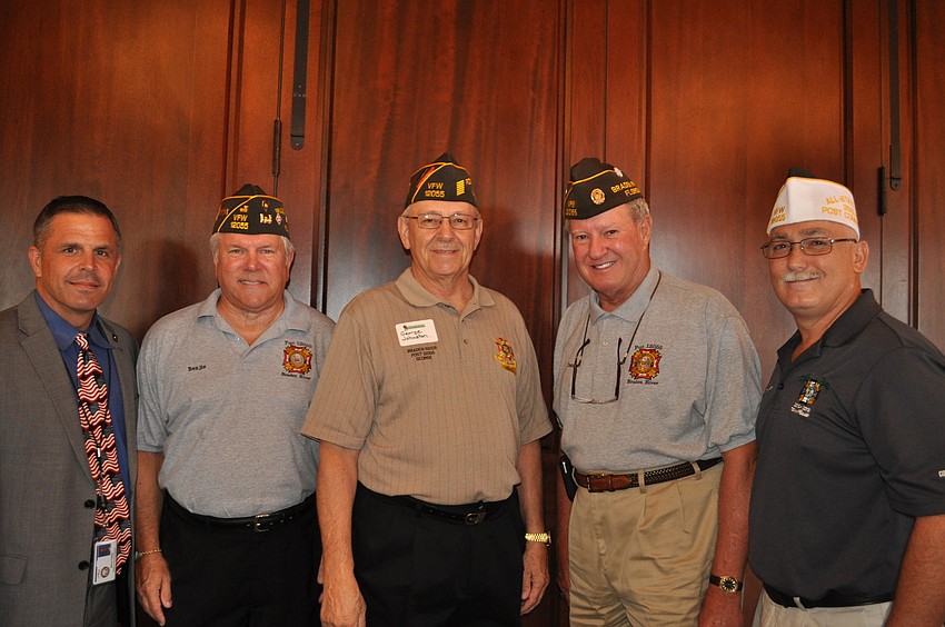 Steve Valley, Denny King, George Johnston, Ben Brinkofski and Steve Daily, from the VFW Braden River Post 12055