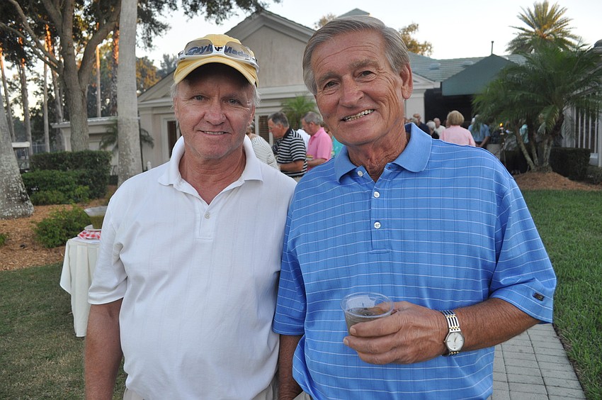 Mike Spellman and Larry Bunch enjoy Rosedaleâ€™s challenging golf course.