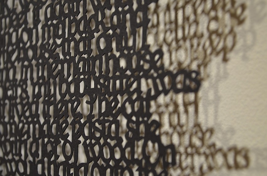 Hand-cut paper piece â€œI called Siren Home for Several Reasonsâ€ by Annie Vought featured in â€œPulp Cultureâ€