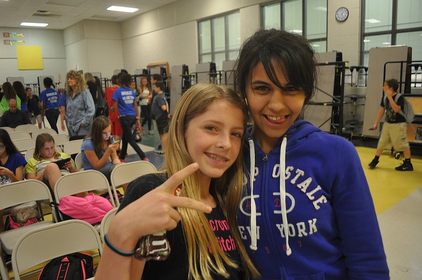 Seventh graders Emily Richards and Caitlin Ramlogan
