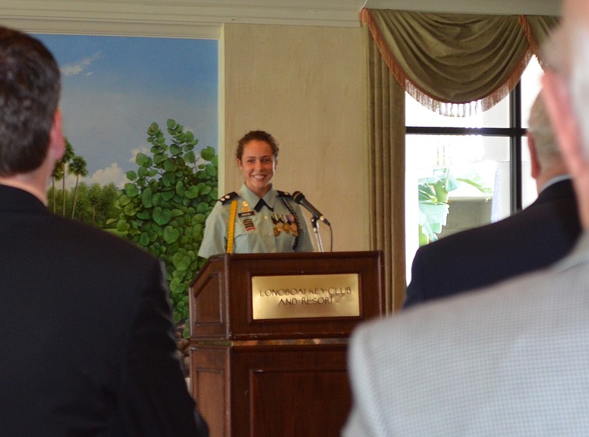 Alexis Jenkins after singing the National Anthem