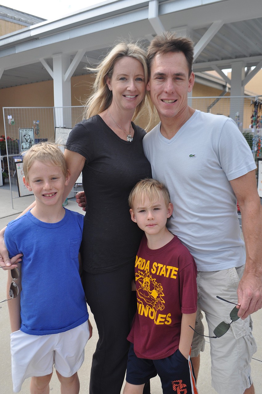 bekah and Chris Gelvin brought their sons, James, left, and Henry, right.
