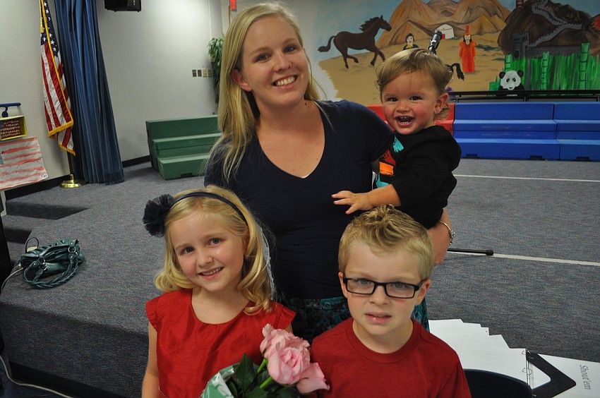Kayce Wood with her children Alexia Wolf, Jacob Wood, 7, and Jackson Wood, 1
