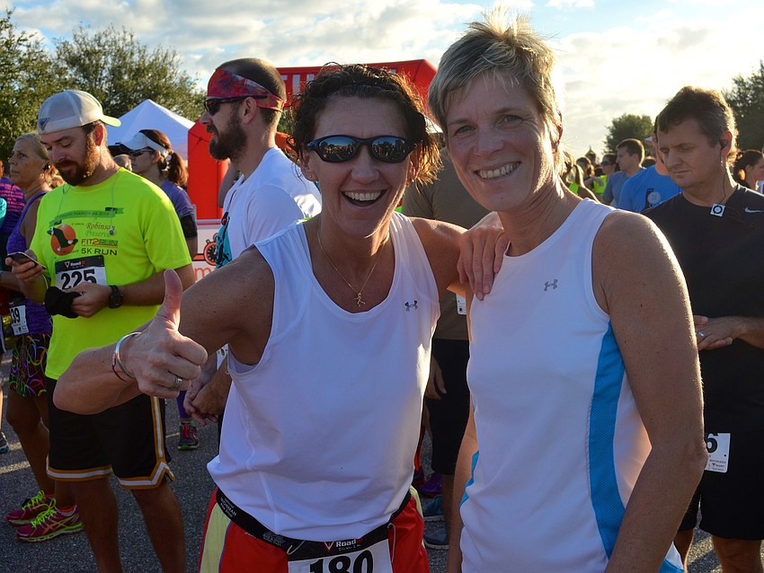 Jaine Kinsey with friend Katja Bauermeister, who flew in recently from Germany to participate.