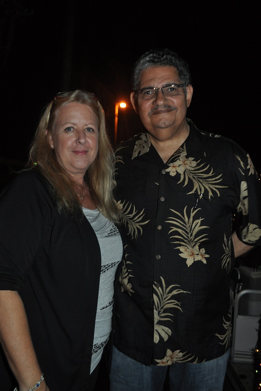 Old Braden River Historical Society founder Denise Kleiner stands with John Colon.