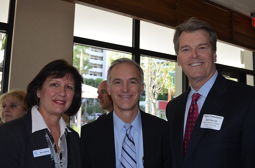 Rae Dowling, Bill Waddill and Bill Merrill, vice president of the Argus Foundation