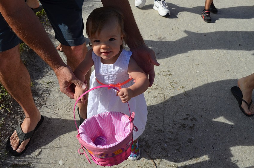 Lola Eckerts shows off her eggs.