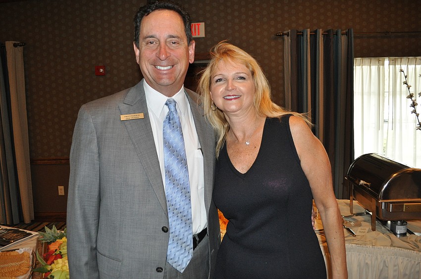 Eric Peters of First Federal Bank and Julie Hunnel have been with the business alliance for three years.