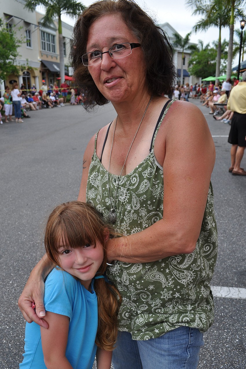 Madison Downes, 5, with her grandmother, Louise Dube