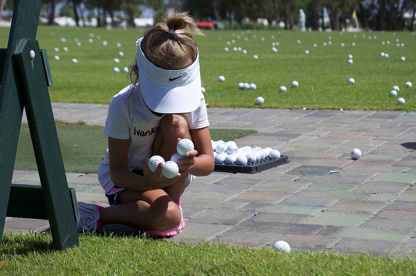 Ivanka collects golf balls
