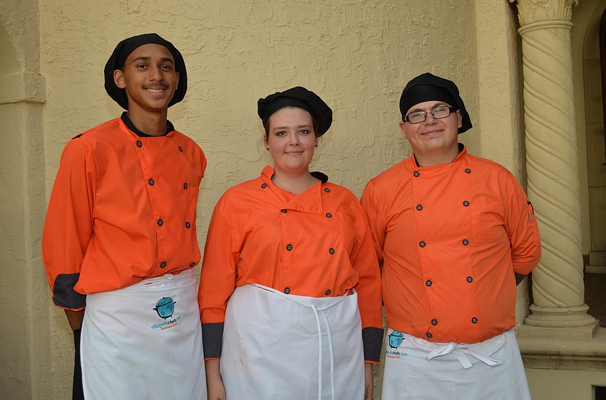 Aarien Foster, Railene Marlow and Zach Hill are Southeast High School volunteers interested in the culinary arts