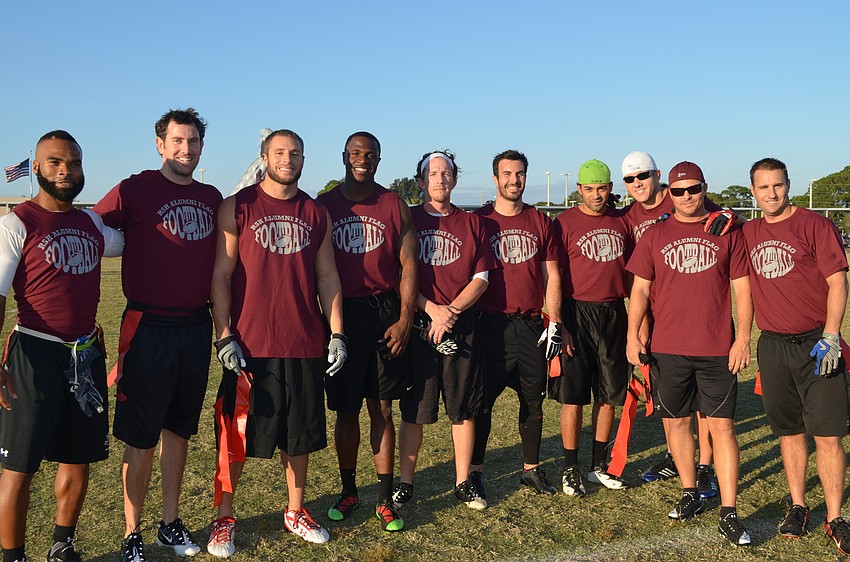 The Riverview alumni flag football team