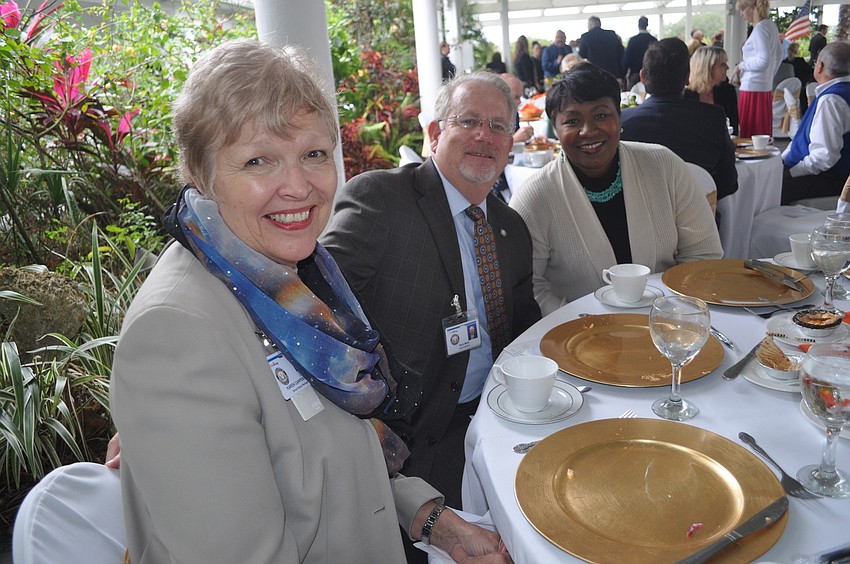 Karen Carpenter, Superintendent Rick Mills and Diana Greene of Manatee County Schools