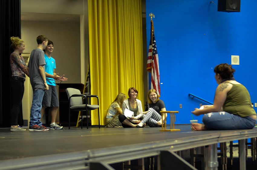 The students rehearse a scene when Captain Hook and his pirates capture Princess Tigerlilly, and Pan and Wendy prepare to rescue her.