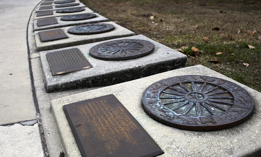 Each new inductee gets a custom wagon wheel plaque in St. Armands.
