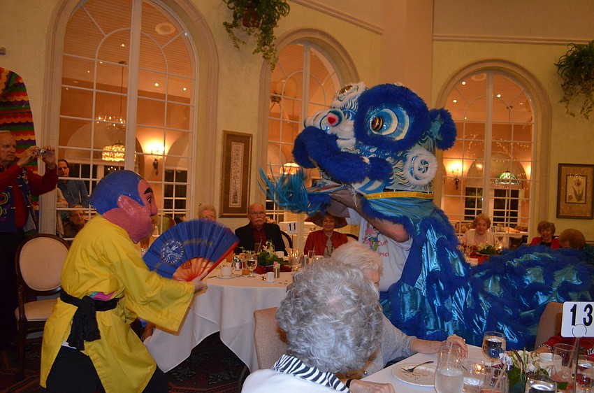 The performance went through the dining room.