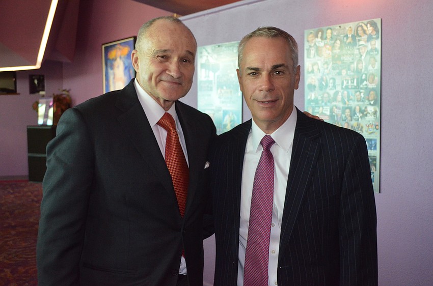 Former Police Commissioner Raymond Kelly with Jay Logan, Town Hall chairman.
