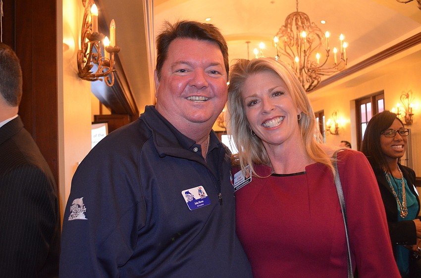 John Horne, president of Anna Maria Oyster Bar, and Lisa Kirkland from Lakewood Ranch Medical Center