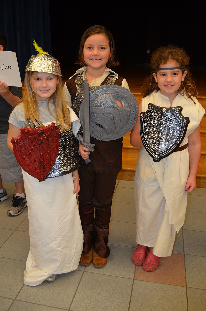 Shannon Hickey, Lily Klemeyer and Mia Albuerne were Joan of Arc